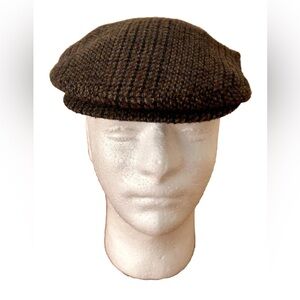 VTG Men’s Brown Wool Tweed Newsboy Castlebar Cap Made in Ireland 20.5”